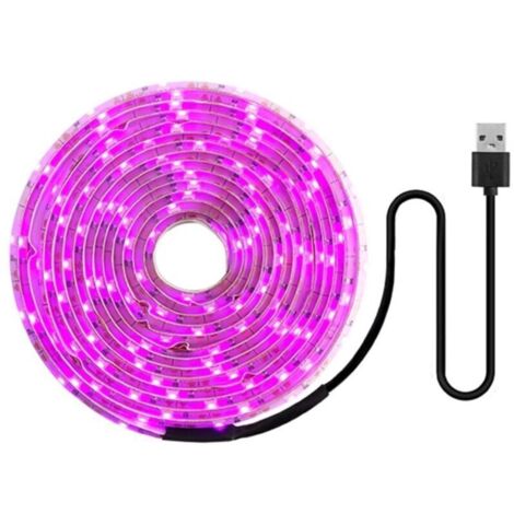 Lampe de croissance LED à spectre complet, bande USB 5 V, 2835, phytolampes pour plantes, serre, culture hydroponique, 100 cm (1/4)