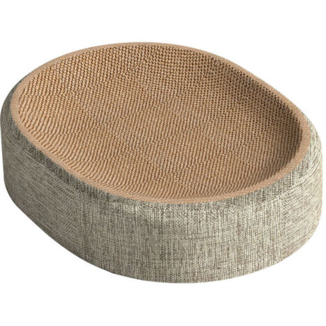 Griffoir pour Chat Sisal, Confortable Boîte à Gratter pour Chats d'Intérieur, Ovale Grattoir Chat Nid en Forme de Bol, Canapé et Lit pour Jouer et Dormir, Protège Meubles
