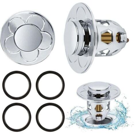 2 Pices Bonde de Lavabo Universel Pop Up 34-40mm,Bonde de Lavabo Pop-Up avec Filtre Anti-Clogging,Flitre de Vidange Anti-Bloqu,Bouchon Baignoire pour Lavabo Cuisine,Flitre Cheveux-Orifice de Vidange (1/4)