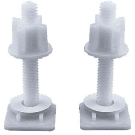Lot de 2 vis en plastique pour abattant de toilette - Fixation pour la plupart des sièges de toilette - Réparation de salle de bain (1/4)