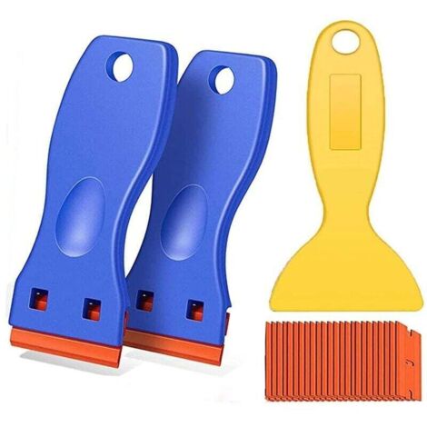 Lot de 3 Grattoirs à Lames Plastique pour Décoller Autocollants et Étiquettes Adhésives (1/4)