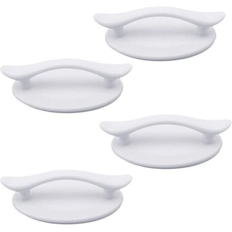 4 Pices Poignes Autocollantes en Plastique Blanc Adhsif pour Portes et Fentres Placards Tiroirs Placards (8,3 x 4,9 cm) (1/4)