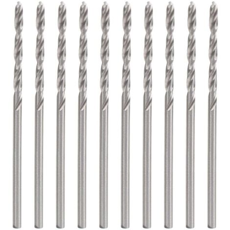 Lot de 10 forets HSS hélicoïdaux en acier rapide avec tige droite 1,75 mm pour fournitures industrielles (1/4)