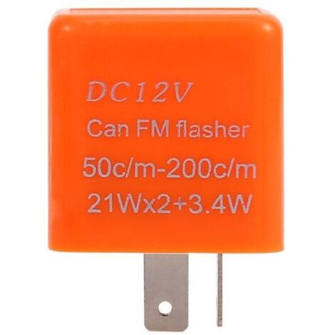 Clignotant Moto Universel 2 Broches Vitesse Réglable Relais Clignotant LED 12V Orange (1/4)