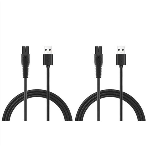 Lot de 2 Câbles d'Alimentation USB 5V 1A pour Rasoir Électrique (1/4)
