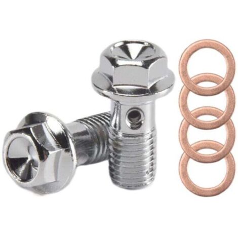 Moto en Acier Inoxydable M10 X 1,25 Boulons Banjo Vis de MaîTre-Cylindre Frein Tuyau Boulon D'éTrier D'Embrayage Hydraulique (1/4)