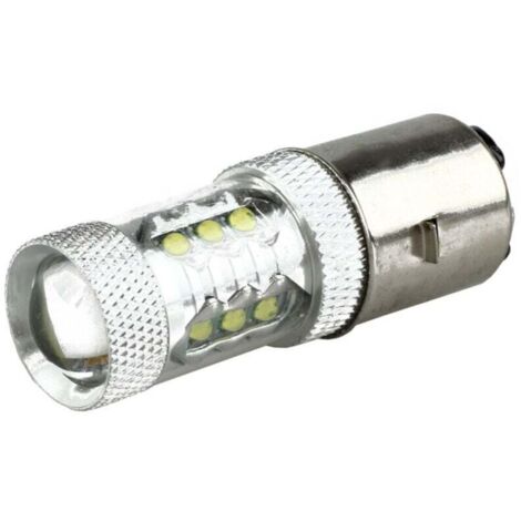 Ampoule Phare Moto 80W Blanc 16 LED BA20D H6 Pour Mobylette Et Quad (1/4)