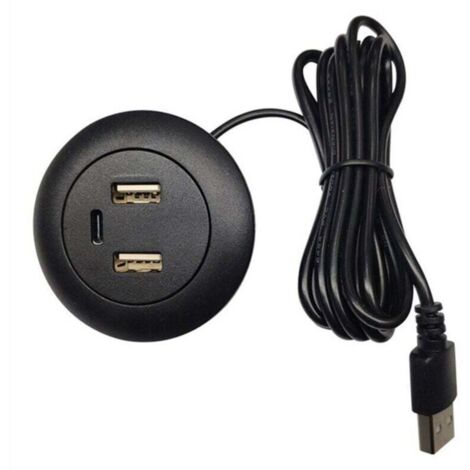 Hub USB Intégré pour Bureau avec Ports de Charge Type-C et USB, Répartiteur de Puissance (1/4)