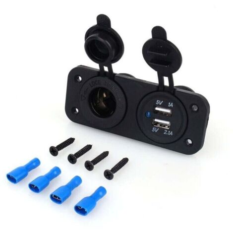 Double USB Voiture Auto Allume Cigare Prise Splitter 12V Chargeur Adaptateur d'Alimentation Outlet (1/4)