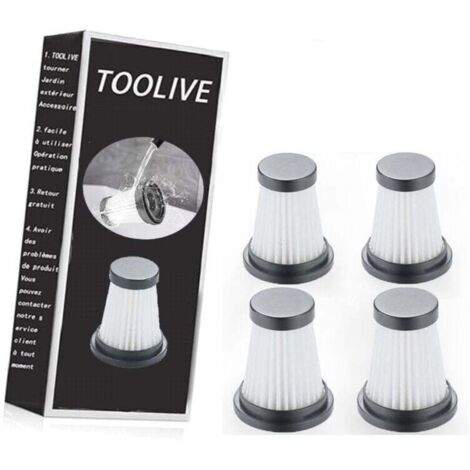 Lot de 4 filtres HEPA de rechange pour aspirateur sans fil pour Moosoo K12 K12 Pro K13, pour Genius Invictus One 1.0 X7 / 2.0, pour accessoires de filtre pour aspirateur à main Foxnovo 13KPA (1/4)