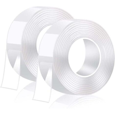 2 ruban adhésif double face ultra - fort, Nano - ruban lavable transparent, gel double face antidérapant amovible Multi - fonction réutilisable sans rail (épaisseur de couche unique 2mm2 (1/4)