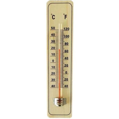 Thermomètre de jardin analogique en bois pour intérieur et extérieur. Thermomètre de température H3c7 (1/4)