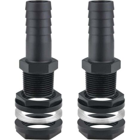 2PCS Trop Plein Cuve, 25mm Passe Paroi Cuve raccord Male Leakproof Hose pour Citernes Raccord Rcuprateur eau de Pluie de Pluie Passages Mit Joints (1/4)