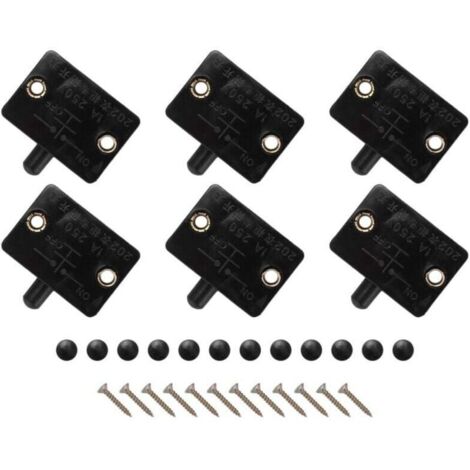 Interrupteur à LED pour Porte d'Armoire 6 Pièces Noir Éclairage Placard Normalement Fermé (1/4)