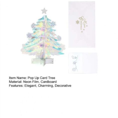 3D PopUp Arbre de Noël Ornement Mini Film Carte Voeux Enveloppe Ensemble Vacances Décor Bureau pour le à Domicile (1/4)