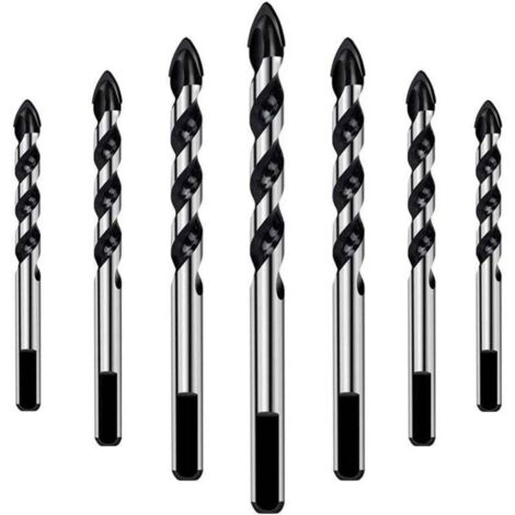 Jeu de 7 forets pour carrelage, verre, béton, pierre, brique, carrelage, céramique et miroirs (3mm 4mm 5mm 6mm 8mm 10mm 12mm)- (1/4)