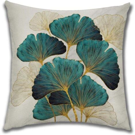 2pcs Housse de coussin,Housses de coussin décoratives à motif de fleurs et de plantes pour canapé, coussins en faux lin, taies d'oreiller simples, taies d'oreiller de salon (couleur : C, taille : 45 x (1/3)