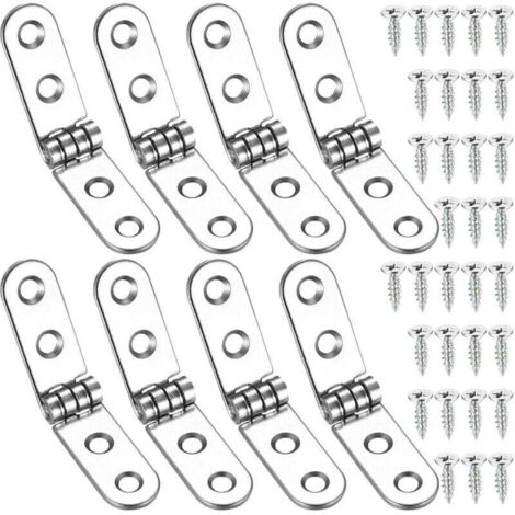8 Pcs Charnières Pliantes à 180 Degrés, Charnières Rabattables, Charnière de Porte Autonome pour Machine à Coudre, Table Pliante, Meubles de Cuisines, Armoires, Portes (1/4)