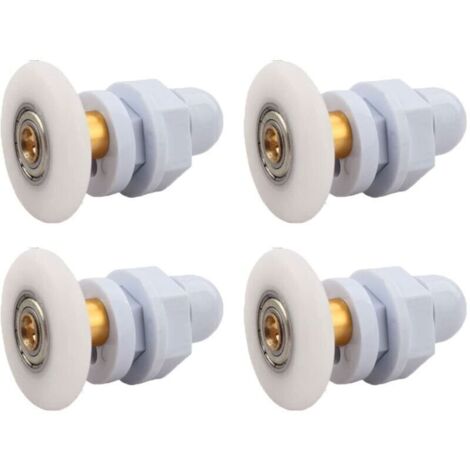 Roulettes Porte de Douche, 4 Pièces Roulette Porte Coulissante Douche en Laiton, Roulette Porte Coulissante, pour Remplacement de Douche Coulissante Verre Porte Coureurs Rouleaux (29MM) (1/4)