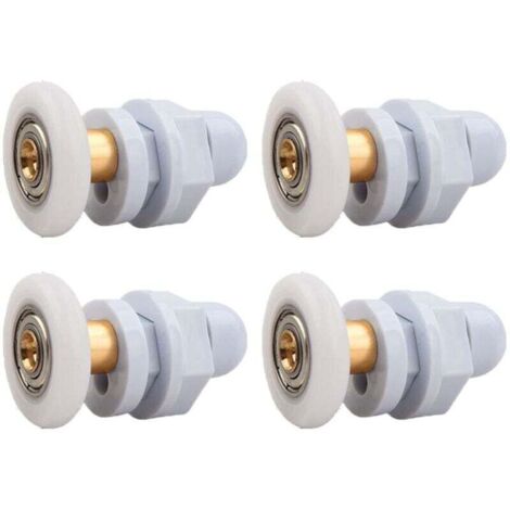 Roulettes Porte de Douche, 4 Pièces Roulette Porte Coulissante Douche en Laiton, Roulette Porte Coulissante, pour Remplacement de Douche Coulissante Verre Porte Coureurs Rouleaux (25MM) (1/4)