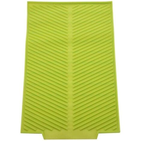 Tapis Égouttoir Silicone Pliable Antidérapant Résistant à la Chaleur Rectangle Vert (1/4)