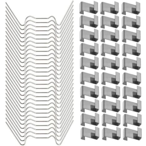 120 Pcs Clips de fixation pour vitre de verre à effet de serre en acier inoxydable (avec 60 clips de fil W pour vitrage en serre et 60 clips de chevauchement en Z pour vitrage de serre)- (1/4)