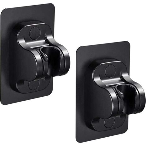 Support Douche Sans Percage Support de Pommeau de Douche Autocollant Support de Pomme de Douche Mural Détachable Avec à Angle Réglable, pour Pommeau de Douche Douchette 2 Pièces(noir) (1/3)