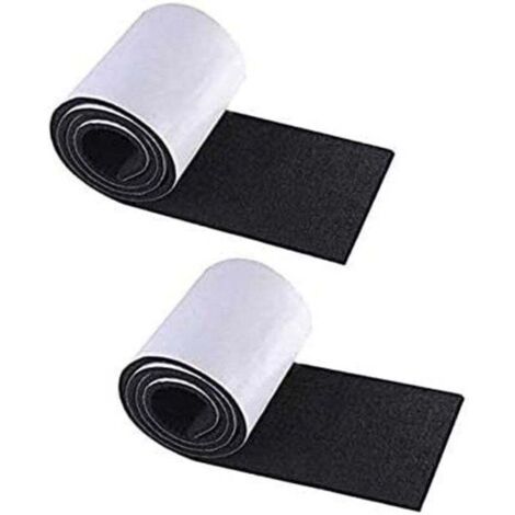 2 rouleaux de tapis antidérapants en feutre autocollant noir pour pieds de table en feutre autocollant pour protéger les chaises et autres meubles (1/4)