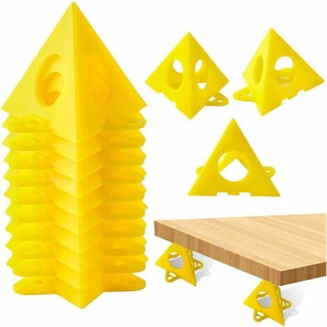 Lot de 20 supports en forme de pyramides jaunes pour porte d'armoire A (1/4)
