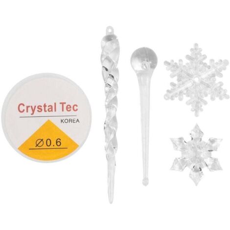 40 PièCes SéRies Flocon de Neige GlaçOns Ornements NoëL un Cristal Arbre Transparents (1/4)