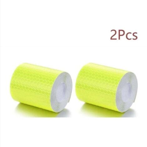 2Pcs Jaune Fluorescent 5cm 1M pour coller et couper - ruban réfléchissant résistant aux intempéries - ruban adhésif d'avertissement, réfléchissant et auto (1/4)