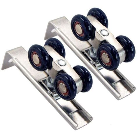 Roulette Porte Coulissante Placard Pulley - Ferrure De Porte Coulissante Profil Coulissage Alliage D'Aluminium Pour L'IntéRieur, Portes Passage, Bois, Coulissantes Verre, 2 PièCes (1/4)