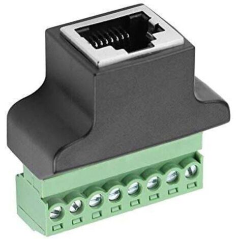 Ethernet RJ45 Femelle Boulon à borne à vis 8 Broches CCTV numérique DVR Adaptateur connecteur Net réseau Prise câble Adaptateur d'extension (1/4)