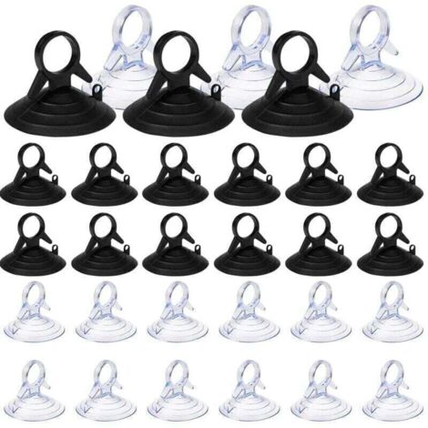 60 Pices Ventouse pare Soleil, 45mm Ventouse Sans Crochets Ventouse, PVC Ventouses Mini Ventouse Transparente et Noire Ventouse, Ventouse pour Vitre (1/4)