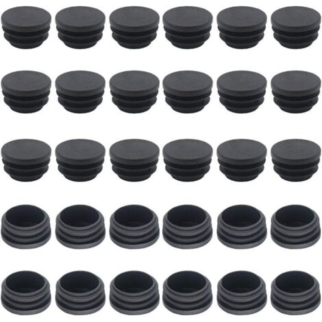 Embout de Chaise 25mm 50 Pièces Bouchon pour Tube Rond Embout pour Tube Embout Tube Rond Bouchons de Tubes Rond Embout Entrant Rond Bouchon pour Pied de Chaisse Capuchon pour Poteau (1/4)