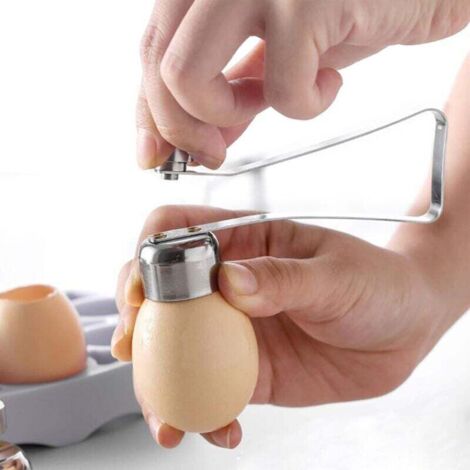 Coupe-œuf Outil D'Oeuf en Acier Inoxydable Séparateur de jaune d’œuf Couvercle à Oeufs en Acier Inoxydable Coupe-Coquille pour Oeufs durs et Mous, ouvre-Oeufs pour la Maison Cuisine, Coup (1/4)