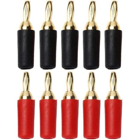 Lot de 5 paires (10 pièces) de fiches bananes de 2.5mm (1/4)