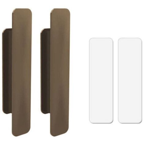 12 Pièces Poignée Porte En Plastique,Poignées de Auto-Adhésives,Poignée De Porte Collante,pour Porte Fenêtre,Tiroir,Armoire,Réfrigérateur,Coller Sur les Poignées pour Portes en Verre (Brun) (1/4)