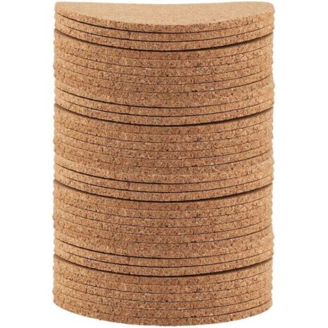 Dessous de Verres Bois Sous-verres en Liège Naturel Coaster Tasse À Café Tapis Absorbant Vaisselle Pad pour La Maison Bar Café De Mariage Table Accessoires(50pcs) (1/4)