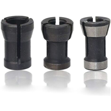 Adaptateur pour fraise , douille divisée, mandrin de fraisage et travail du bois (8 mm+6,35 mm+6 mm, lot de 3) (1/3)