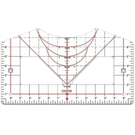 RèGle de T-Shirt pour L'Alignement Design Centré Outil Mesure Acrylique Toutes les Tailles (1/4)