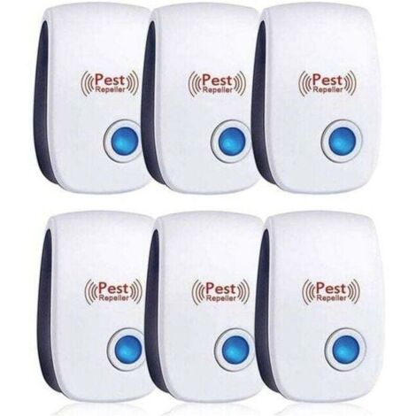 Repulsif Ultrasons, Ultrason Souris Lot de 6, Ultrason Souris et Rat Efficace Contre Souris,Rats,Mouches,Moustiques,Insectes Nuisibles,Araignées,Cafards, Sûr et Non Toxique (1/3)