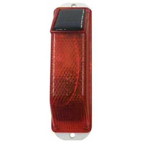 Feu d'avertissement à énergie solaire, feu d'avertissement stroboscopique sensible, feu d'avertissement à LED pour une conduite sre la nuit, lumière rouge (1/4)