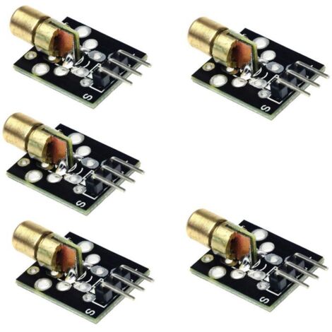 CSPARKV (1.4×2.5×2.5cm)5pcs 5mW 650nm Red Dot Laser Diode Laser Transmitter Module PIC AVR DC5V KY-008 (1/4)
