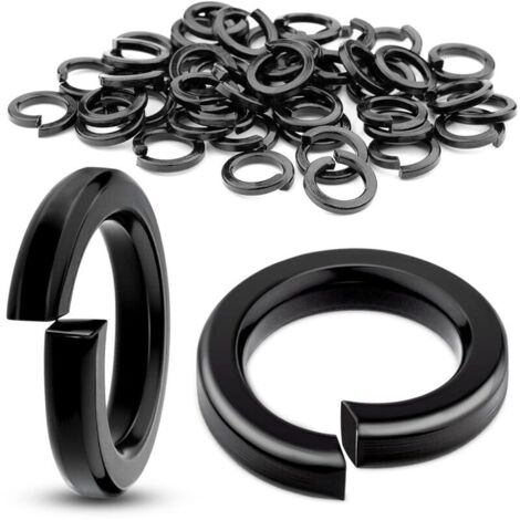 Lot de 60 rondelles M8 inox A2/V2A - Lisses et de carrosserie - Hélicoïdales noires - Pour appareils ménagers et mécaniques (1/5)