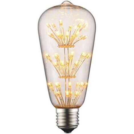 Starry ST64 3W LED Ampoule de Filament Forme classique sphérique,220V E27 Culot, Blanc Chaud 2200K, Angle de Faisceau 360°, Equivalent à 30 Watt,Surface imprimée aspect starry (1/5)