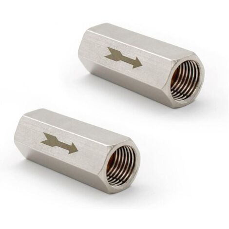 CSPARKV 2 Pièces Clapet Anti-Retour 1/4" Clapet Anti-Retour Hexagonal Air, Clapet Anti Retour à Sens Unique,Pour Réservoir Sous Pression de Chaudière (1/5)