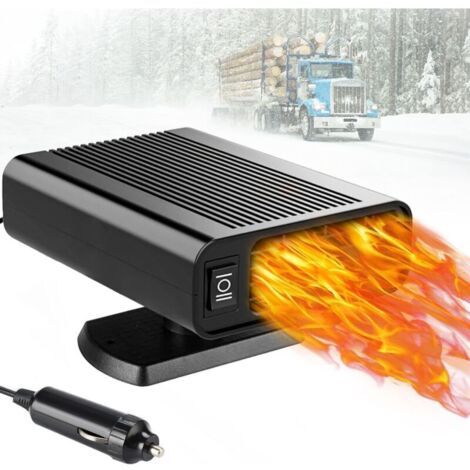 CSPARKV Chauffage Portable pour Voiture, 12 V Anti-buée 2 en 1 Chauffage/Refroidissement, Mini Chauffage de Voiture avec Allume-Cigare Plug-in, Dégivreur de Pare-Brise (1/4)