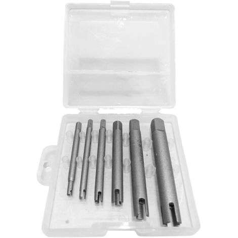 (6 sets) Extracteur de robinet 4 cannelures, Extracteur de tarauds à tête cassée en acier ensemble d'extracteur de tarauds à vis dénudés pour le retrait industriel de vis et boulons (1/5)