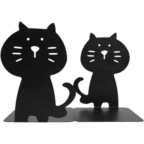 CSPARKV Serre-livres en forme de chat mignons et épais, robustes et durables, organisateur de livres pour bibliothèque, école, bureau, maison, étude (1/4)
